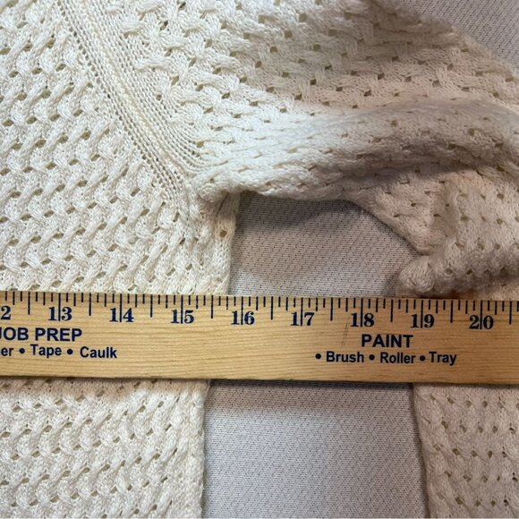 American Eagle Outfitters Women Sweater Small White Open Knit Long Sleeve Casual - Picture 7 of 12